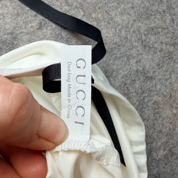 Authentic Gucci Logo Designer White Silk/Satin Dust Bag Storage 17"x8.25" - Picture 5 of 12